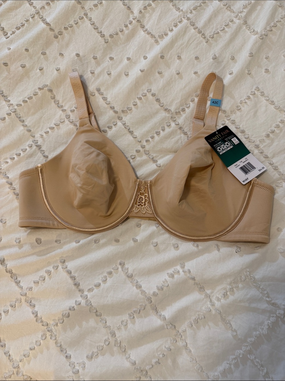 Vanity Fair Beige Smooth Underwire Bra 42C nwt